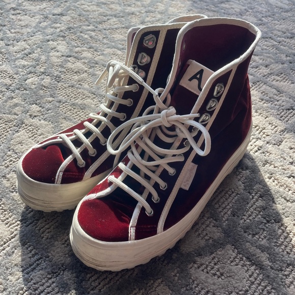 Superga x Alexa Chung Velvet High Top Sneakers 7.5 W - Picture 2 of 10
